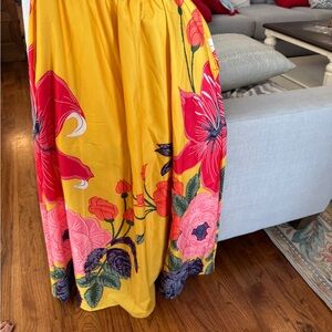 Floral Yellow Maxi Skirt